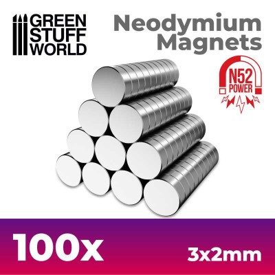 GSW 9264 Neodymium Magnets 3x2mm - 100 units (N52)