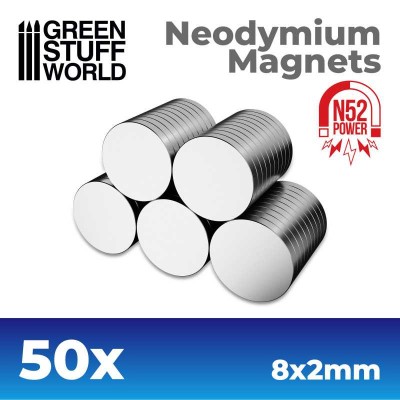 GSW 11519 Neodymium Magnets 8x2mm - 50 units (N52)