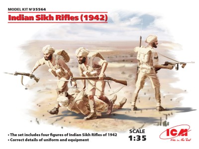 ICM 35564 1:35 Indian Sikh Rifles 1942 (4 figures)