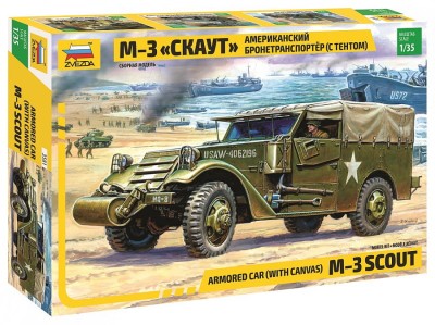 ZVEZDA 3581 1:35 Armored Car M-3 "Scout" (with Canvas)