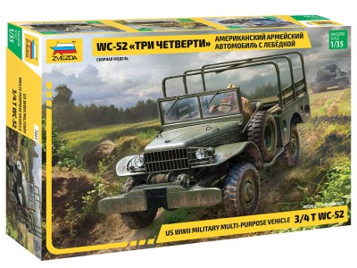 ZVEZDA 3664 1:35 US WWII Military Multi-Purpose Vehicle 3/4t Dodge WC-52