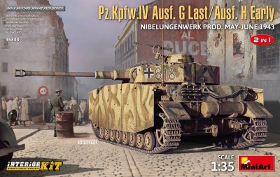 MINIART 35333 1:35 Pz.Kpfw.IV Ausf.G Last/Ausf. H Early. NIBELUNGENWERK Prod. May-June 1943. 2in1 [INTERIOR KIT]