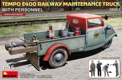 MINIART 38063 1:35 Tempo E400 Railway Miantenance Truck With Personnel