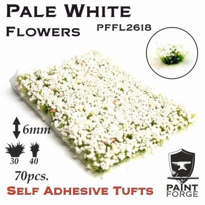 PAINT FORGE PFFL2618 Tuft 6mm Pale White Flowers (op. 70pcs) (Kępki kwiatów)
