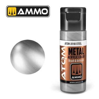 AMMO 20166 ATOM METALLIC Steel 20ml