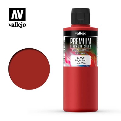 VALLEJO PREMIUM COLOR 63005 BRIGHT RED 200ml (DUŻY)