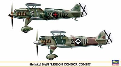 HASEGAWA 00990 1:72 Heinkel He-51 "Legion Condor Combo"
