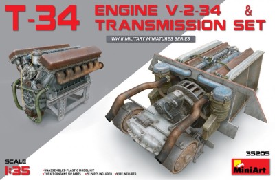 MINIART 35205 1:35 T-34 ENGINE V-2-34 & TRASMISSION SET