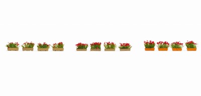 NOCH 14010 Flower Boxes - blooming red (skrzynki z kwiatami)