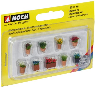NOCH 14031 Flowers in Pots (SET 9pcs) (kwiaty doniczkowe)