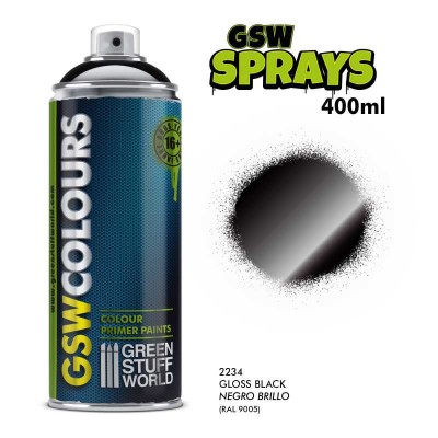 GSW 2234 COLOUR PRIMER SPRAY - GLOSS Black 400ml (czarny podkład)