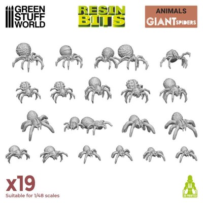 GSW 12297 3D printed - Big Spiders (SET 19pcs) (duże pająki)