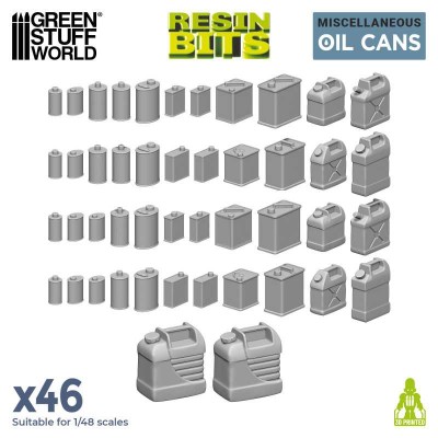 GSW 2363 3D printed set - Resin Oil Cans (SET 46pcs) (puszki z olejem)