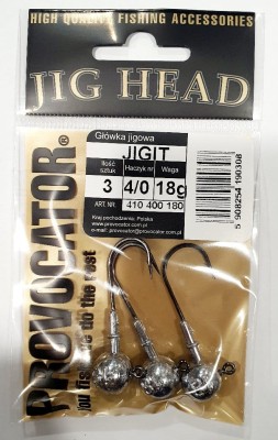 GŁÓWKA JIGOWA PROVOCATOR hak nr 4/0 waga 18g opak. 3szt
