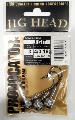 GŁÓWKA JIGOWA PROVOCATOR hak nr 4/0 waga 16g opak. 3szt