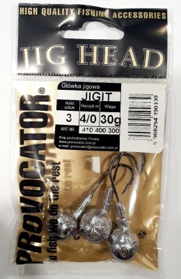 GŁÓWKA JIGOWA PROVOCATOR hak nr 4/0 waga 30g opak. 3szt