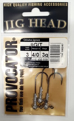 GŁÓWKA JIGOWA PROVOCATOR hak nr 4/0 waga 3g opak. 3szt