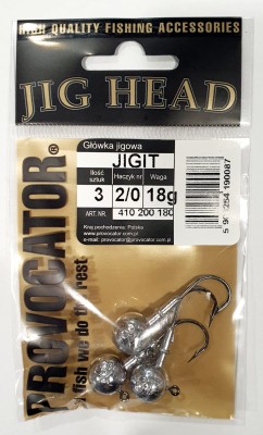 GŁÓWKA JIGOWA PROVOCATOR hak nr 2/0 waga 18g opak. 3szt