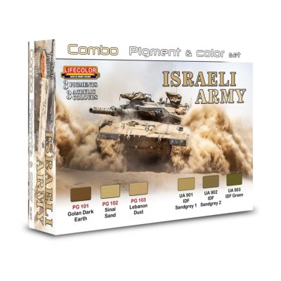LIFECOLOR SPG01 Color Set Israeli (This set contains 3 Acrylic colors and 3 pigments) 