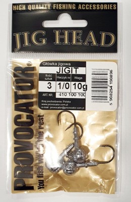 GŁÓWKA JIGOWA PROVOCATOR hak nr 1/0 waga 10g opak. 3szt
