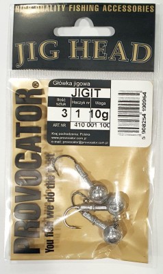 GŁÓWKA JIGOWA PROVOCATOR hak nr 1 waga 10g opak. 3szt