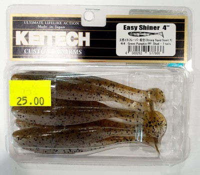 KEITECH EASY SHINER 4" (10cm) #414 Green Pumpkin PP. Shad opak. -7szt.